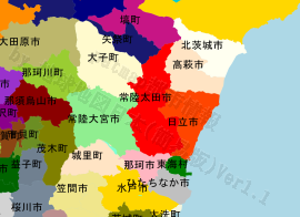 常陸太田市の位置を示す地図