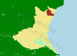 高萩市の位置を示す地図