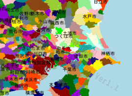 取手市の位置を示す地図