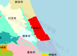 鹿嶋市の位置を示す地図