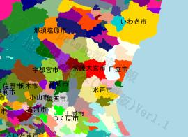 常陸大宮市の位置を示す地図