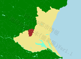 桜川市の位置を示す地図
