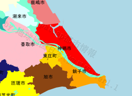 神栖市の位置を示す地図
