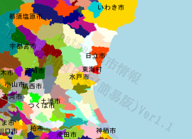 東海村の位置を示す地図