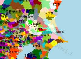 阿見町の位置を示す地図