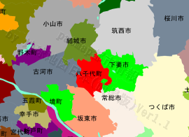 八千代町の位置を示す地図