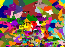 栃木市の位置を示す地図
