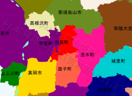 市貝町の位置を示す地図