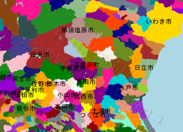 高根沢町の位置を示す地図