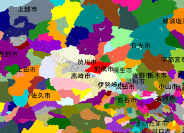 渋川市の位置を示す地図