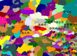 安中市の位置を示す地図