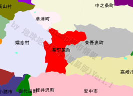 長野原町の位置を示す地図