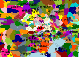 川越市の位置を示す地図