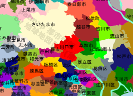 川口市の位置を示す地図