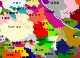 越谷市の位置を示す地図