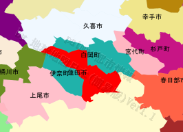 蓮田市の位置を示す地図