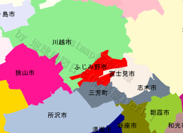 ふじみ野市の位置を示す地図