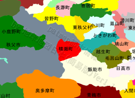 横瀬町の位置を示す地図