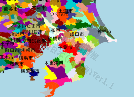 千葉市の位置を示す地図