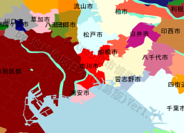 市川市の位置を示す地図
