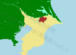 成田市の位置を示す地図