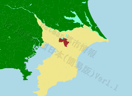 佐倉市の位置を示す地図