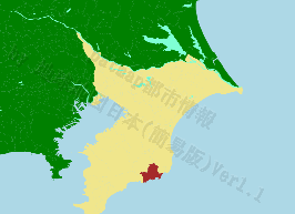 勝浦市の位置を示す地図