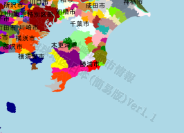 勝浦市の位置を示す地図