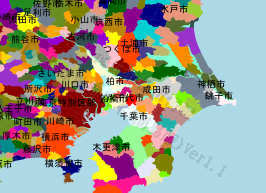 八千代市の位置を示す地図