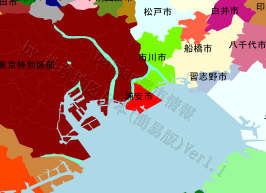 浦安市の位置を示す地図