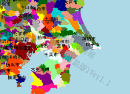 富里市の位置を示す地図