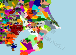 酒々井町の位置を示す地図