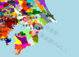 九十九里町の位置を示す地図