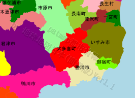 大多喜町の位置を示す地図