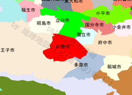 日野市の位置を示す地図