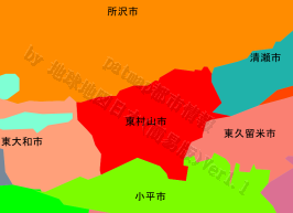 東村山市の位置を示す地図