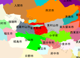 東大和市の位置を示す地図