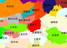 西東京市の位置を示す地図