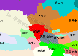 瑞穂町の位置を示す地図