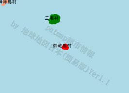 御蔵島村の位置を示す地図