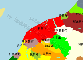 新潟市の位置を示す地図