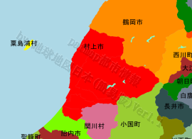 村上市の位置を示す地図