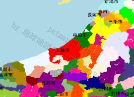 上越市の位置を示す地図
