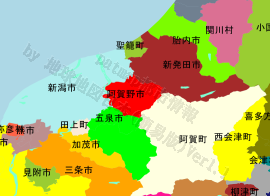 阿賀野市の位置を示す地図