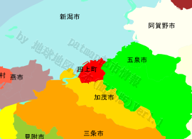 田上町の位置を示す地図