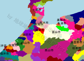 砺波市の位置を示す地図