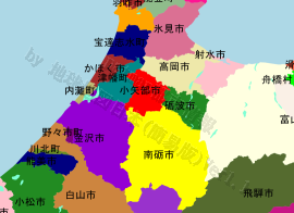 小矢部市の位置を示す地図