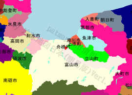 舟橋村の位置を示す地図