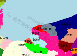 入善町の位置を示す地図