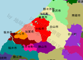 小松市の位置を示す地図